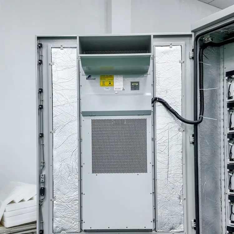 Solar panels connected to energy storage containers